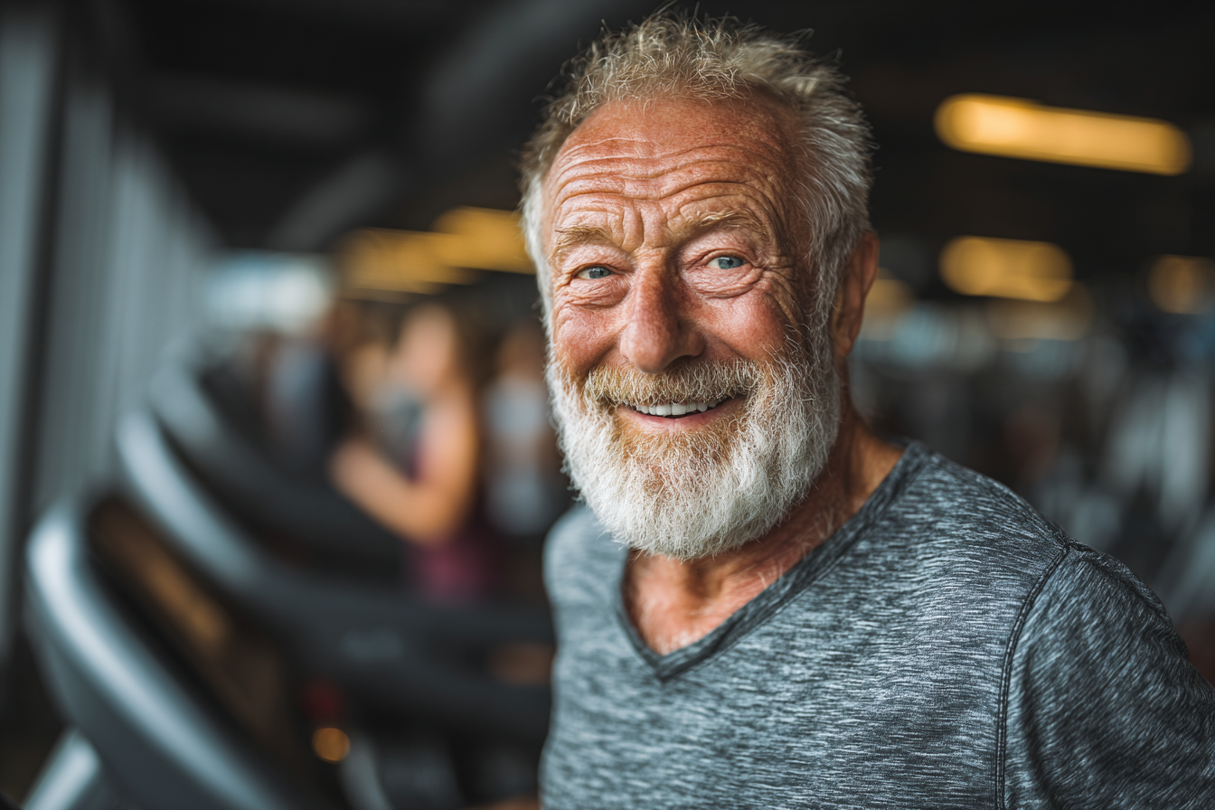 Старша жінка займається ранковою гімнастикою